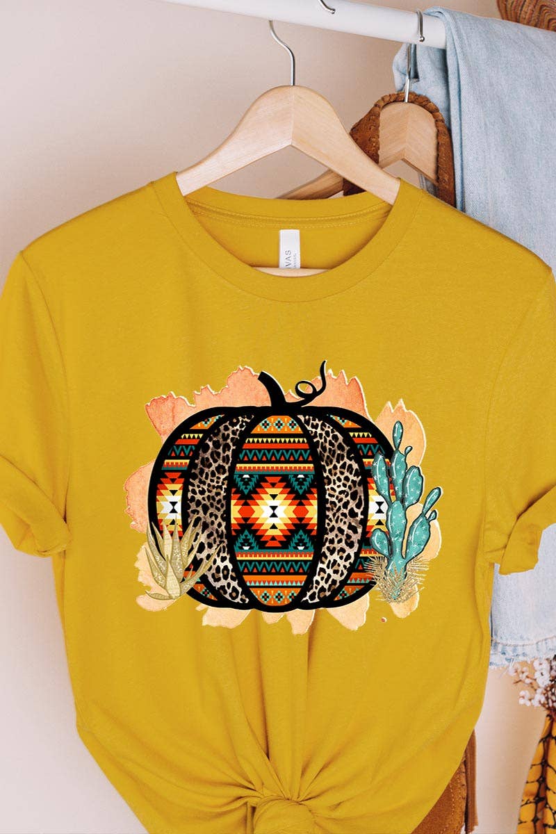 AZTEC AND LEOPARD PATTERN PUMPKIN WITH CACTUS UNISEX SHORT