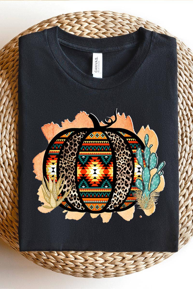 AZTEC AND LEOPARD PATTERN PUMPKIN WITH CACTUS UNISEX SHORT