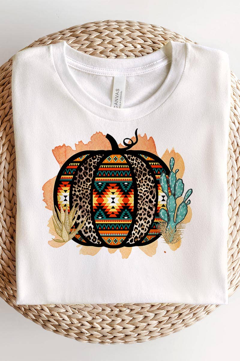 AZTEC AND LEOPARD PATTERN PUMPKIN WITH CACTUS UNISEX SHORT